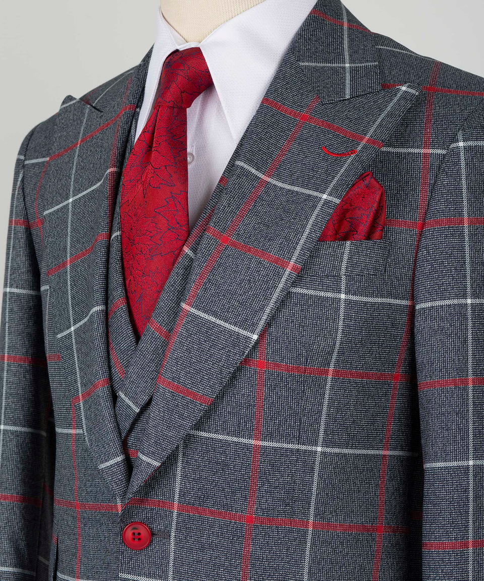 Traje de tres piezas a cuadros