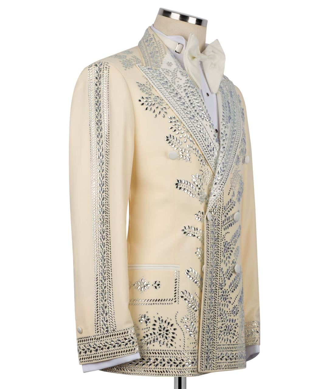 Double Breasted With Crystal Embroidered