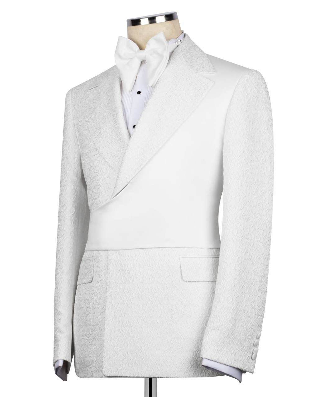 Custom Designed Tuxedo with Crossover Satin Panel