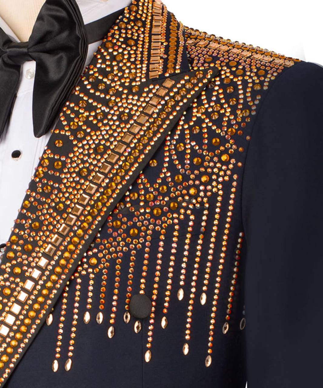 Double Breasted Crystal Embellished Tuxedo