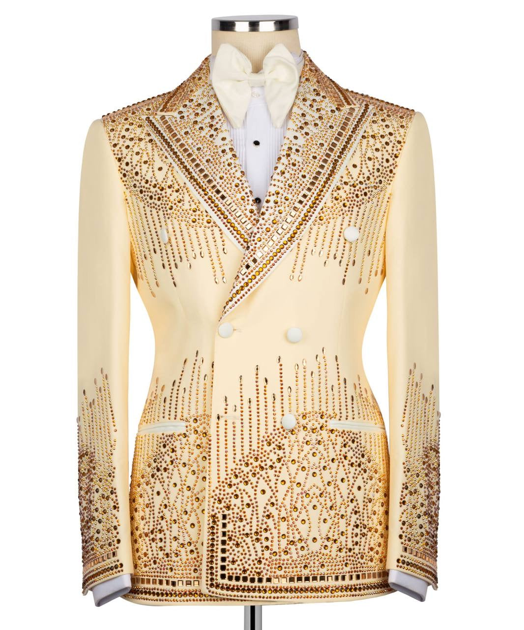Exclusive Gold Stone Embellished Tuxedo