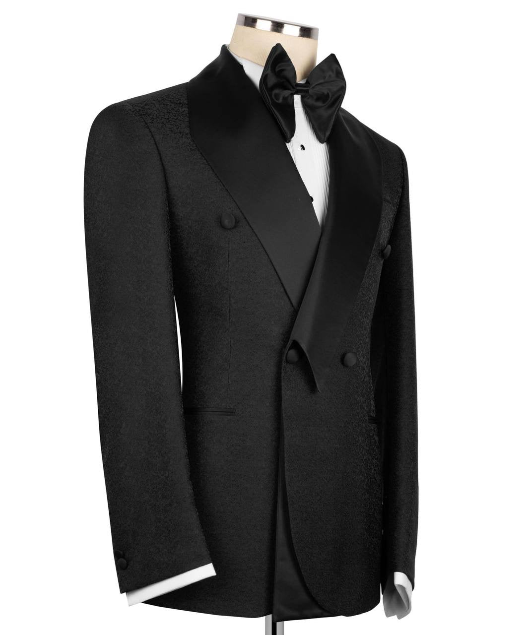 Black Tuxedo with Custom Collar Design