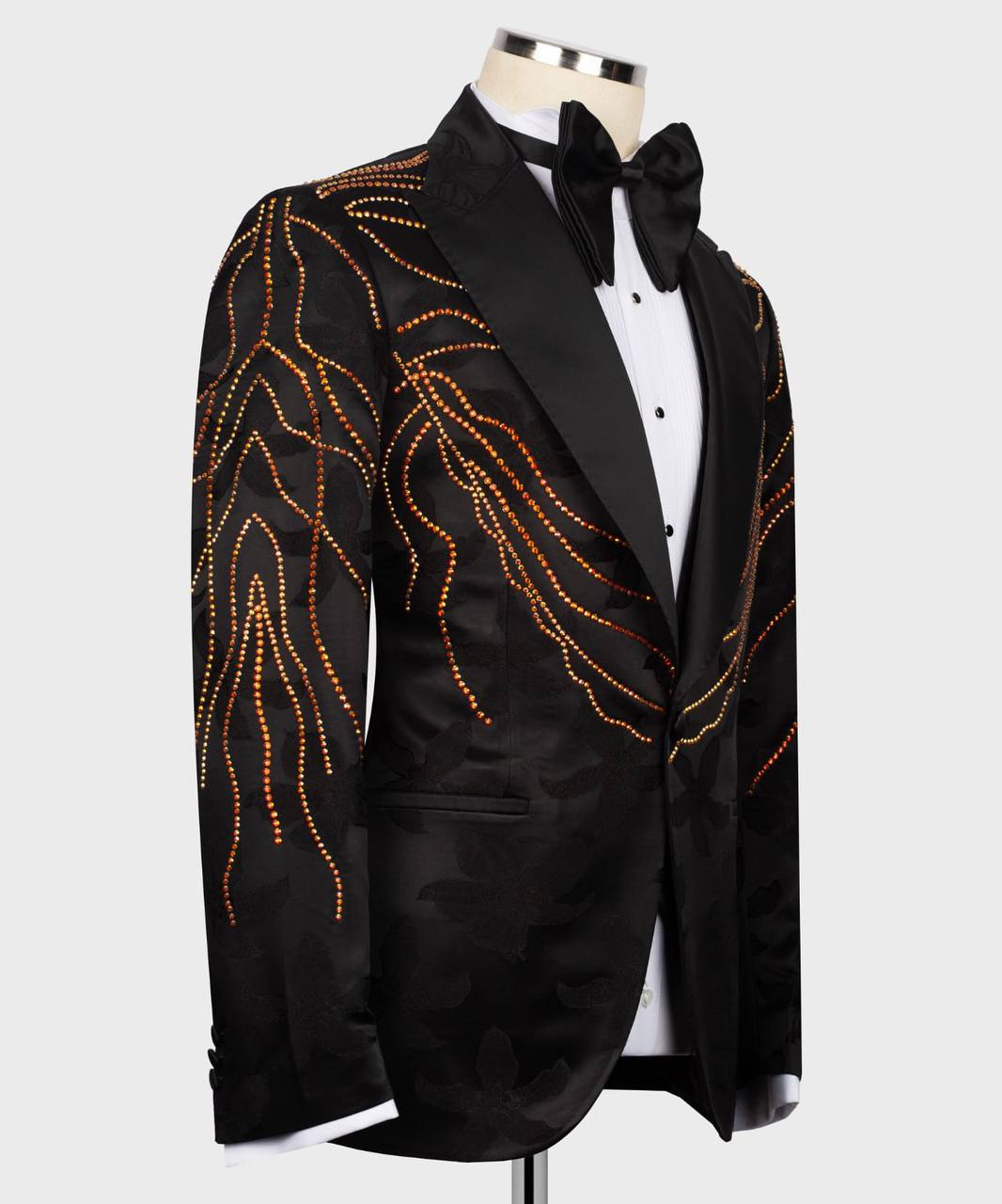 Crystal Embellished Black Tuxedo
