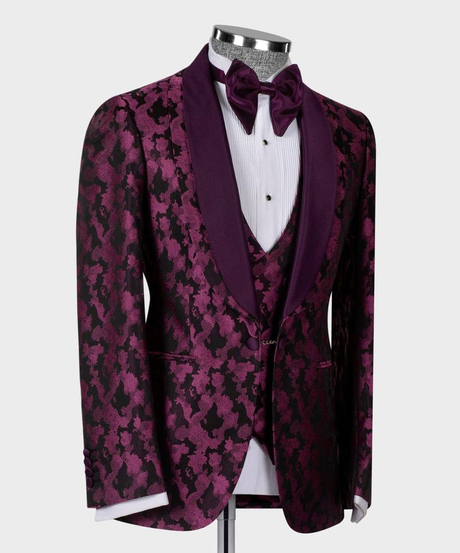Patterned Tuxedo Set