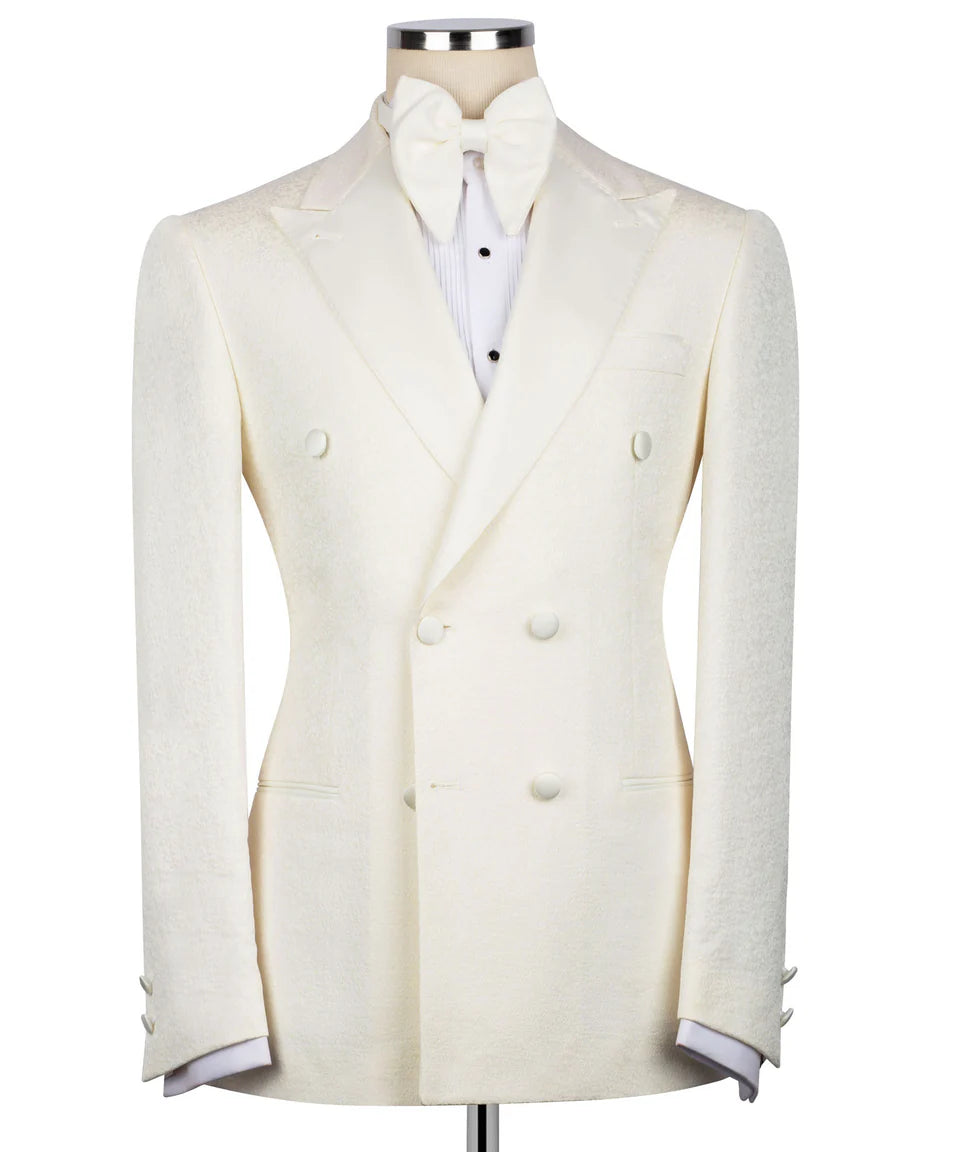 Double Breasted Cream Tuxedo