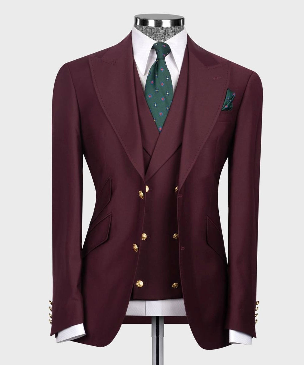 Formal Suit With Gold Button