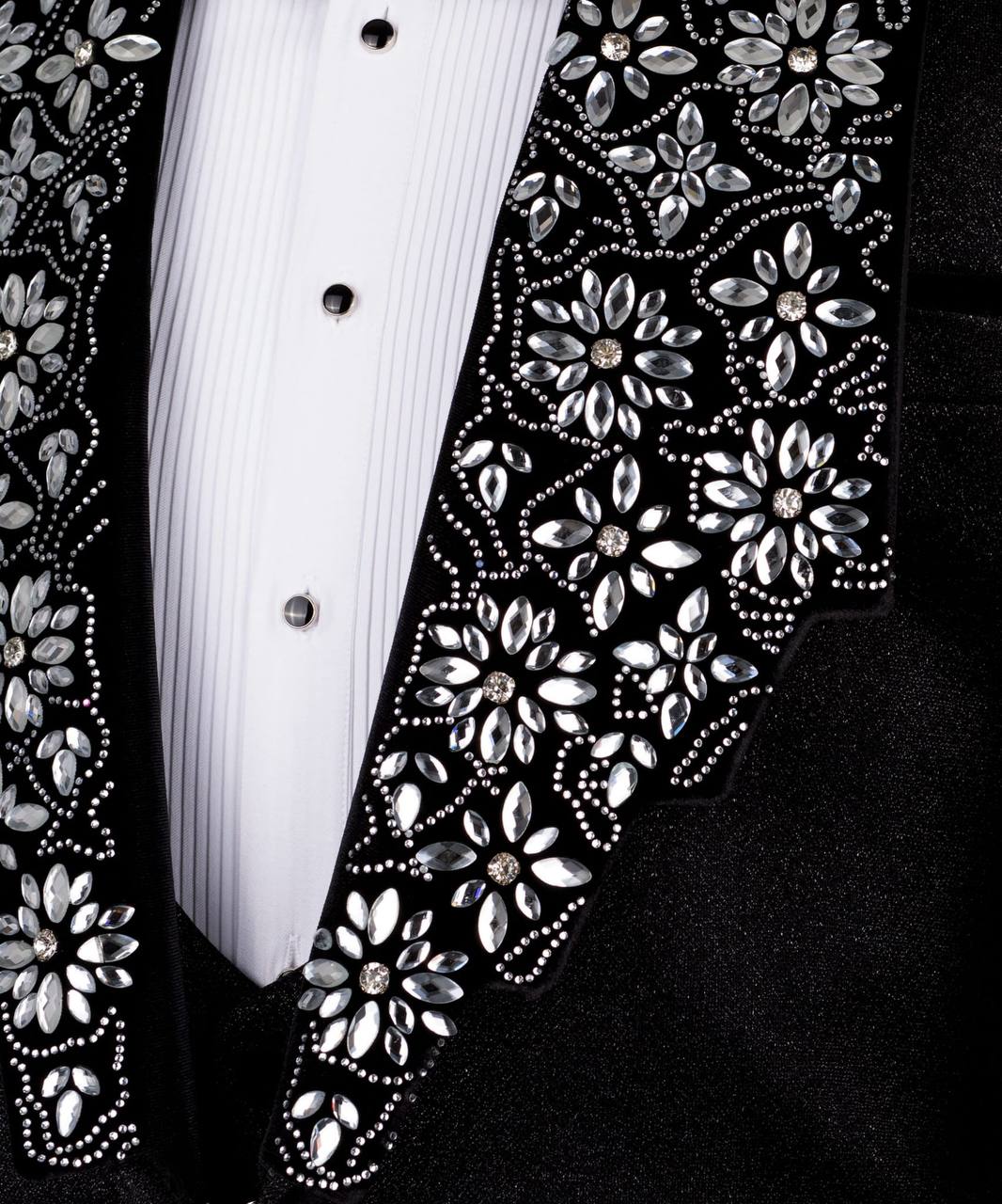 Staircase Lapel Stone Embellished Tuxedo