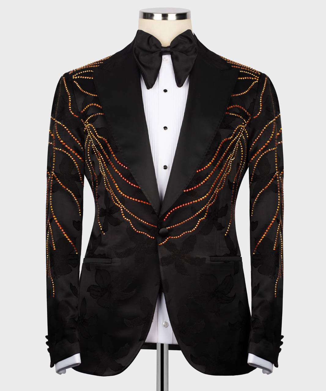 Crystal Embellished Black Tuxedo