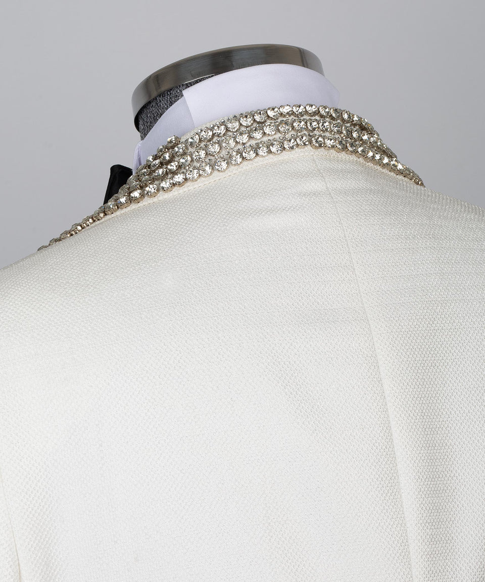 Stone Embroidered Tuxedo Set
