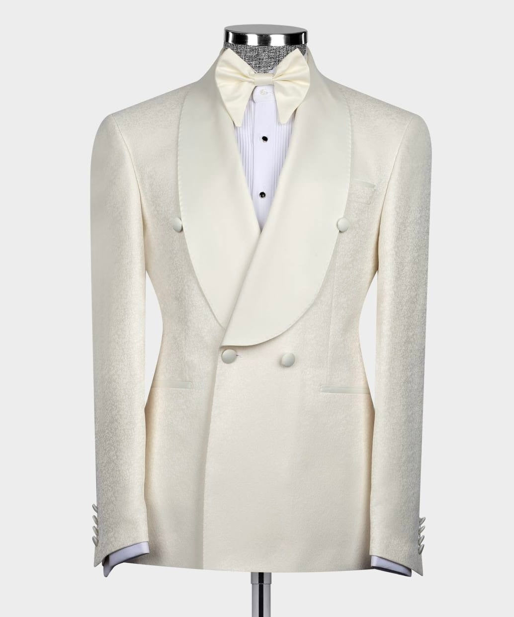 Double Breasted Cream Tuxedo
