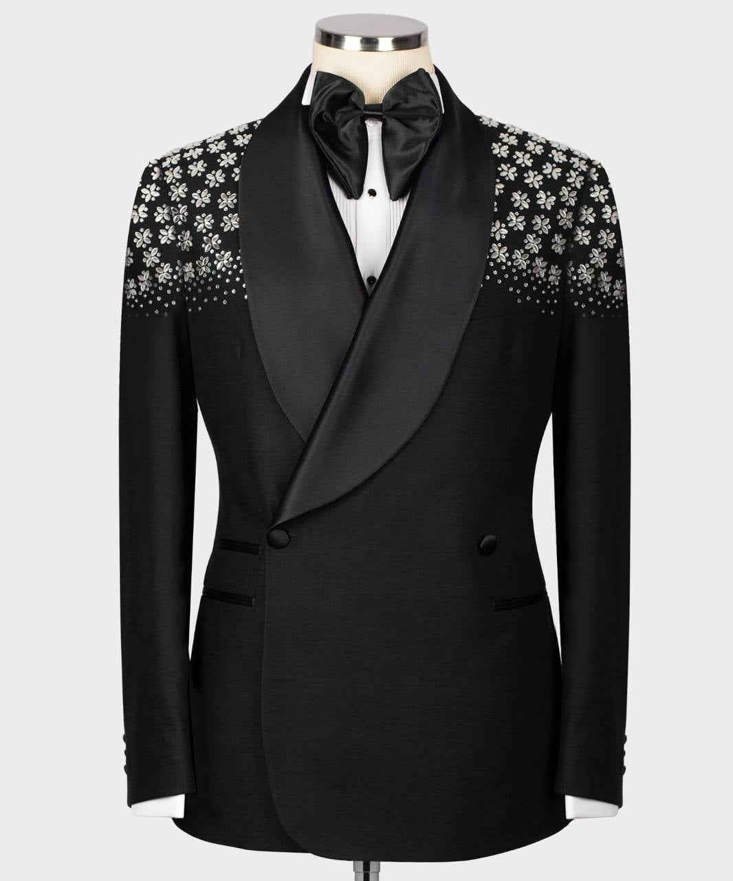 Black Tuxedo With Stone Embellished