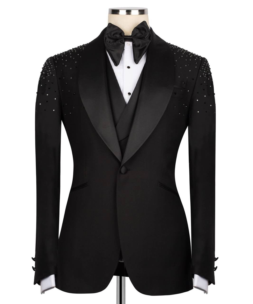 Crystal Embellished Black Tuxedo
