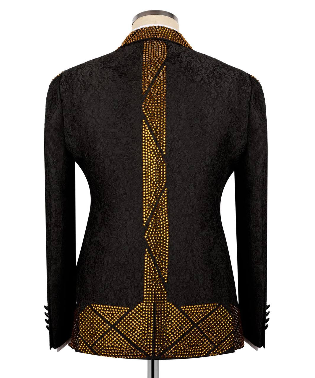 Geometric Pattern Crystal Embellished Tuxedo