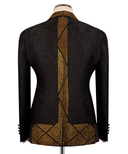 Geometric Pattern Crystal Embellished Tuxedo
