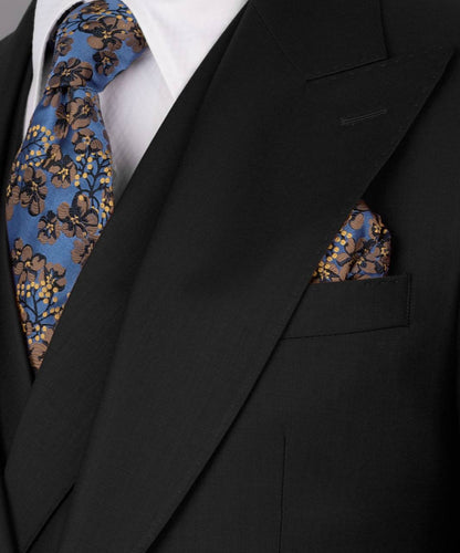 Three Piece Black Wool Suit