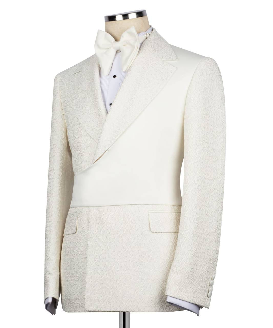 Custom Designed Tuxedo with Crossover Satin Panel