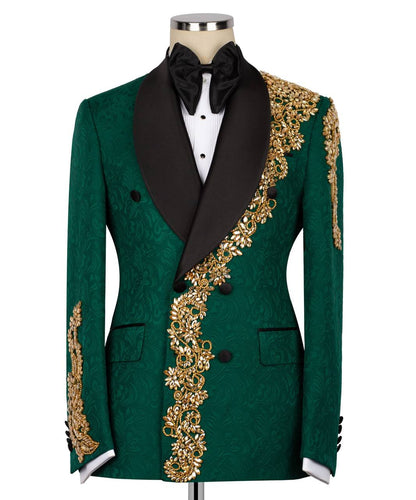 Emerald Green Embellished Tuxedo