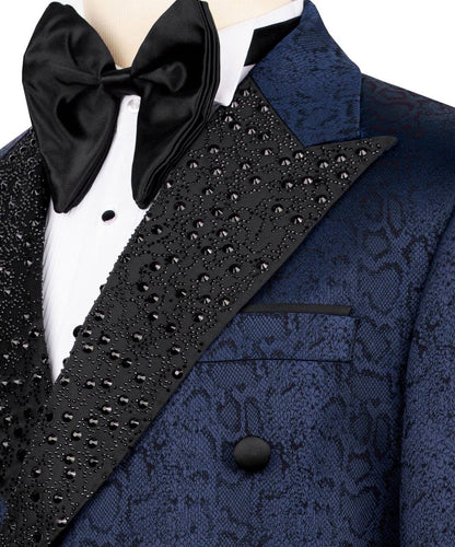 Navy Rhinestone Tuxedo