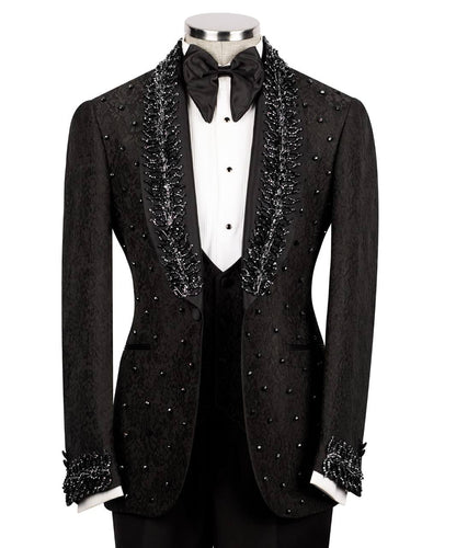 Exclusive Tuxedo With Stone Embellished
