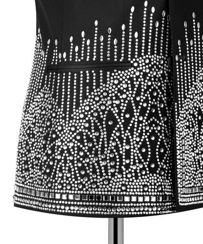 Double Breasted Crystal Embellished Tuxedo