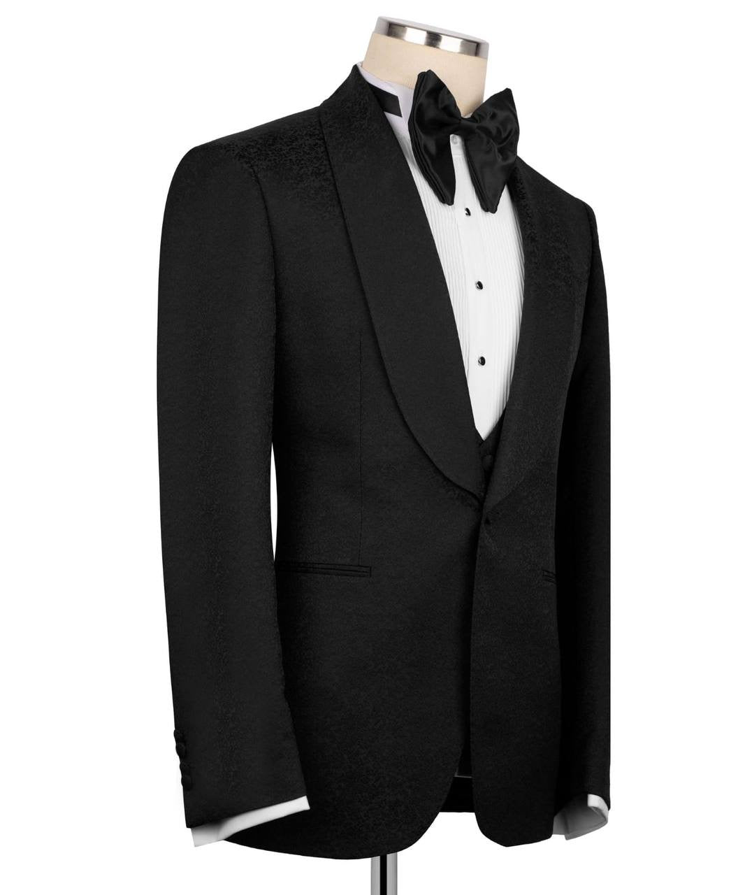 Textured Black Tuxedo Set