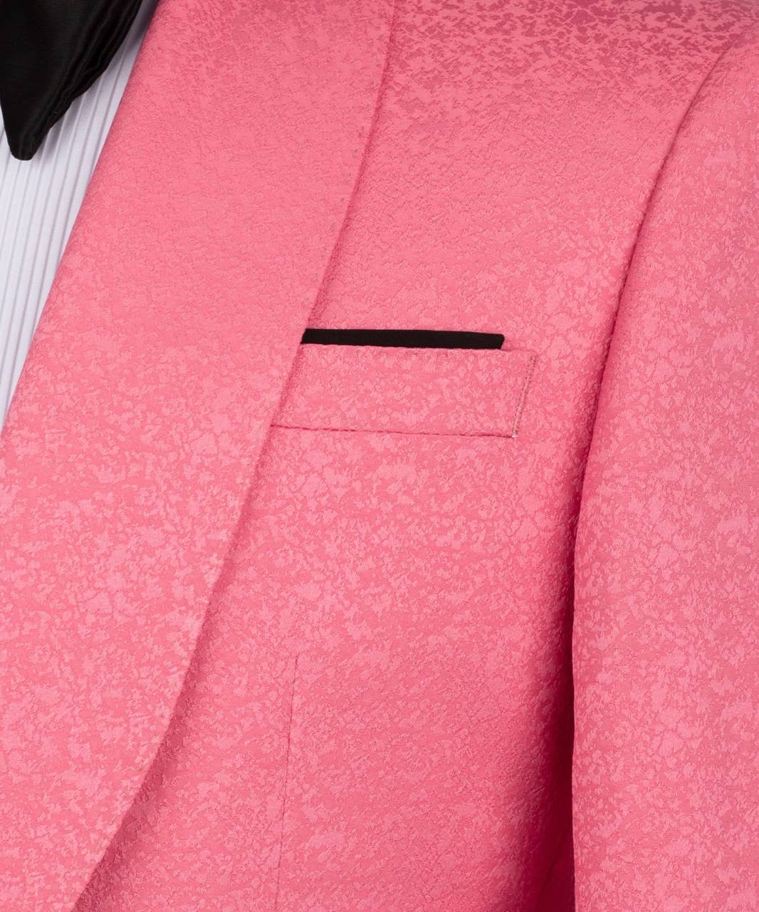 Textured Pink Tuxedo Set