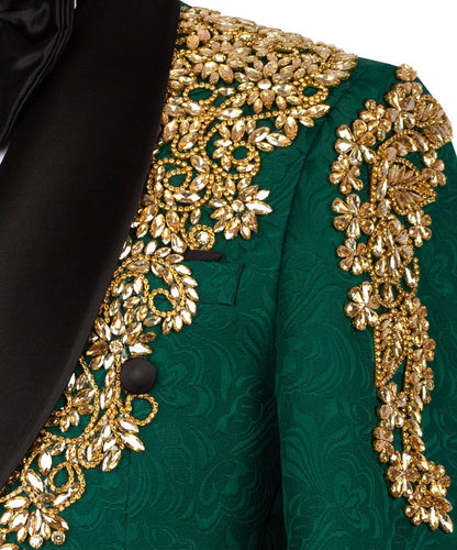 Emerald Green Embellished Tuxedo