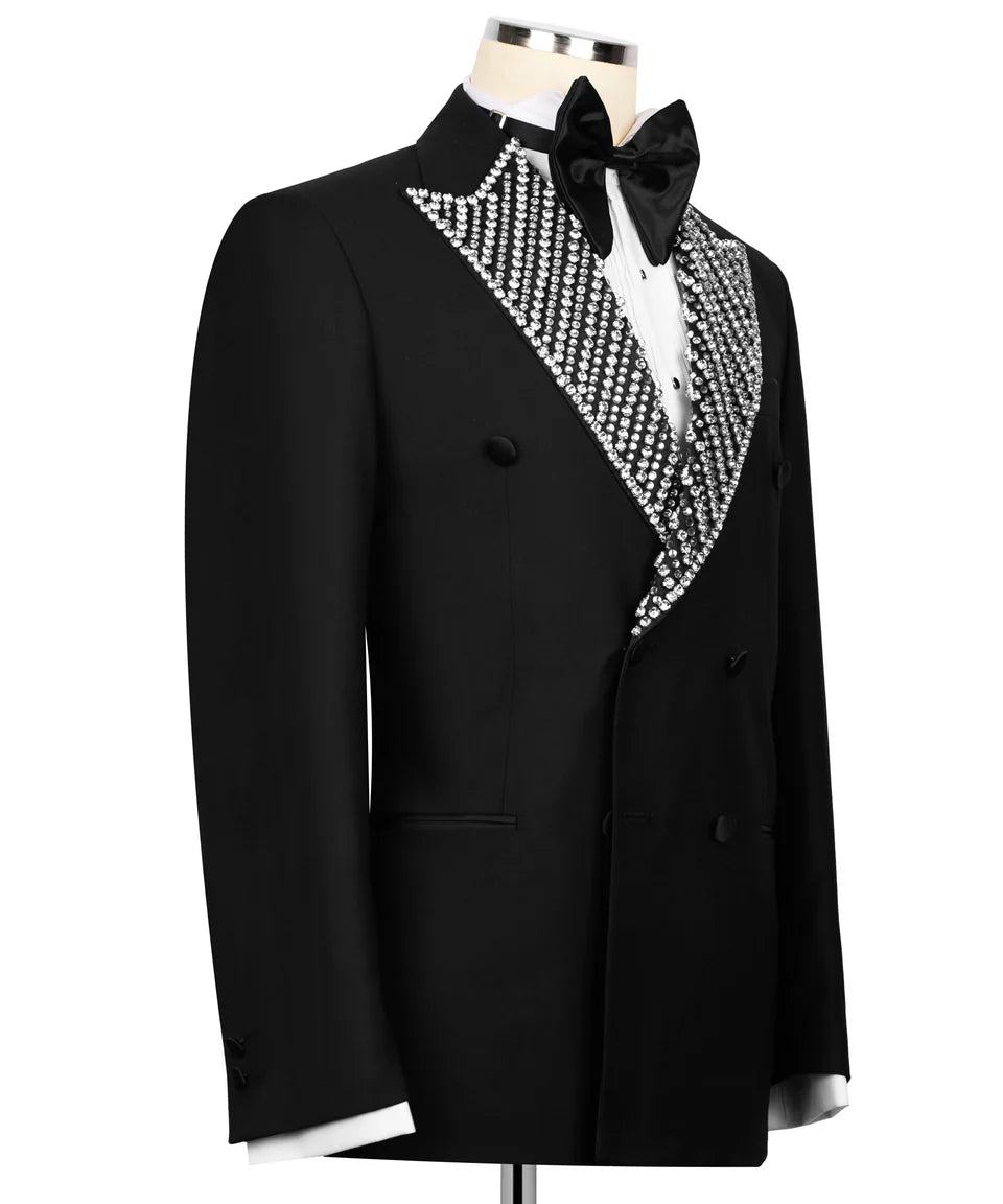 Stone Embellished Lapel Tuxedo