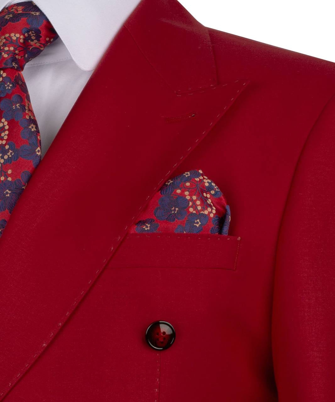 Red Double Breasted Formal Suit