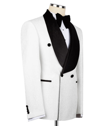 White Velvet Shawl Collar Tuxedo