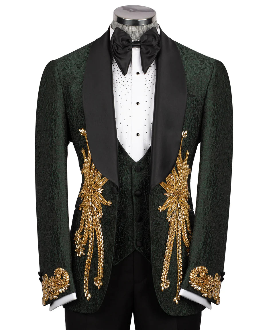 Exclusive Tuxedo With Crystal Embellished