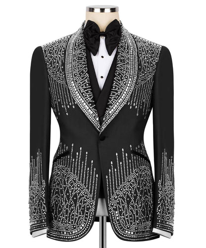 Custom Made Stone Embroidered Tuxedo
