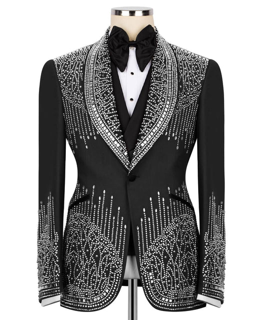 Custom Made Stone Embroidered Tuxedo