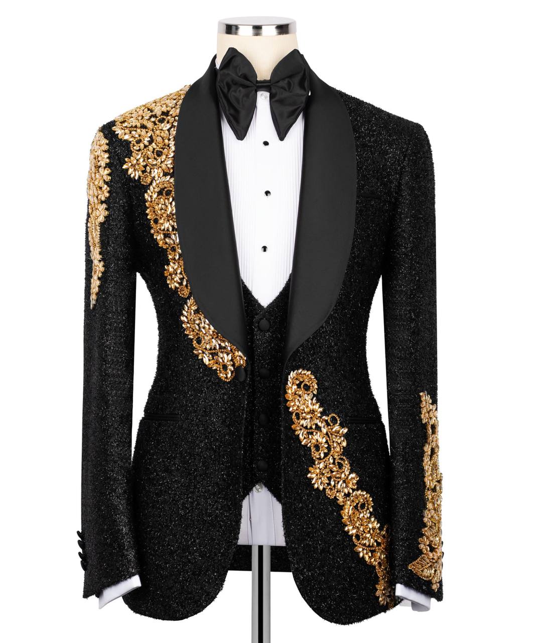 Sparkling Tuxedo with Crystal Embellished