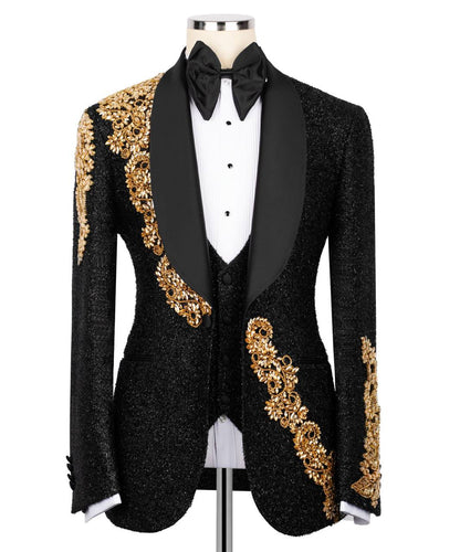 Sparkling Tuxedo with Crystal Embellished