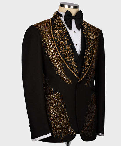 Gold Stone Embroıdered Tuxedo