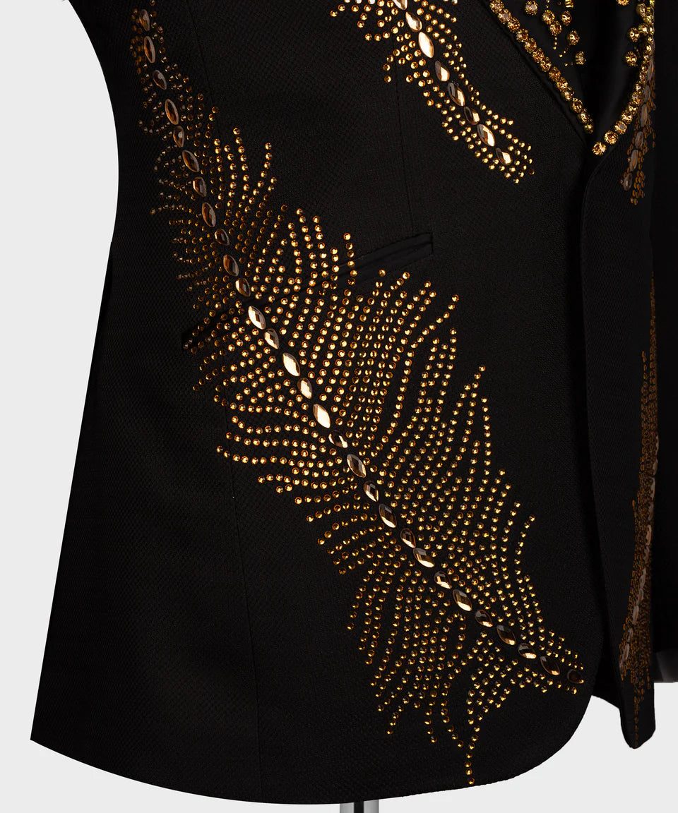 Gold Stone Embroıdered Tuxedo