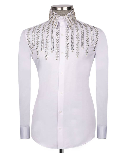 Crystal Embellished White Shirt