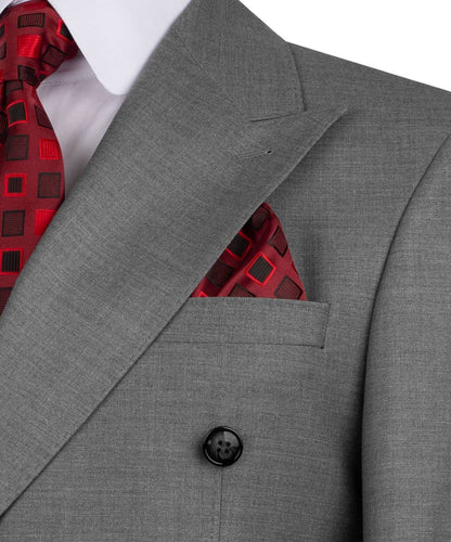 Gray Double Breasted Formal Suit