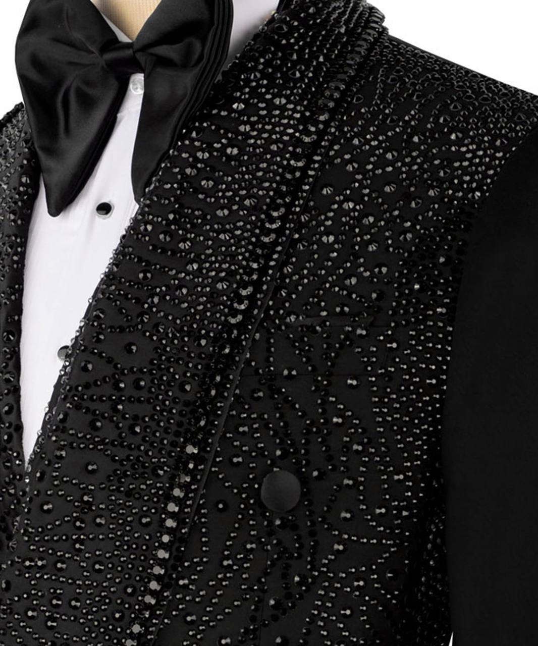 Exclusive Stone Embellished Black Tuxedo