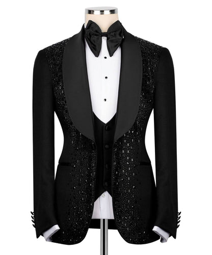 Rhinestone Embellished Black Tuxedo