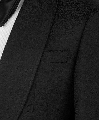 Textured Black Tuxedo Set