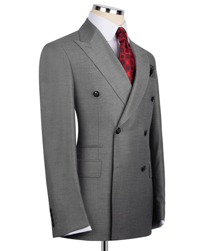 Gray Double Breasted Formal Suit