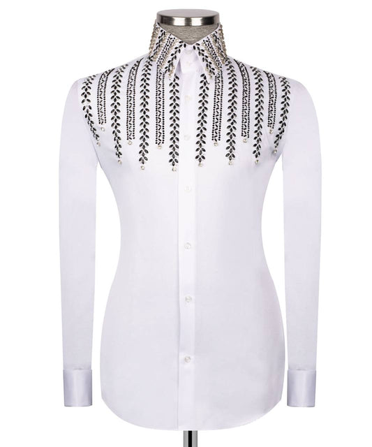 Crystal Embellished White Shirt