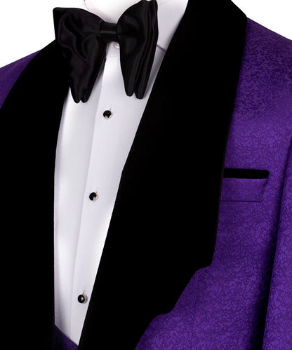 Velvet Lapel Purple Tuxedo