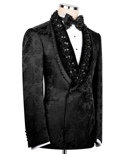 Floral Pattern Embellished Tuxedo