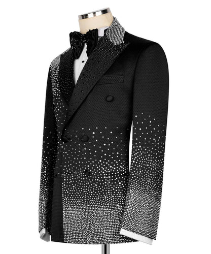 Stone Embellished Black Tuxedo