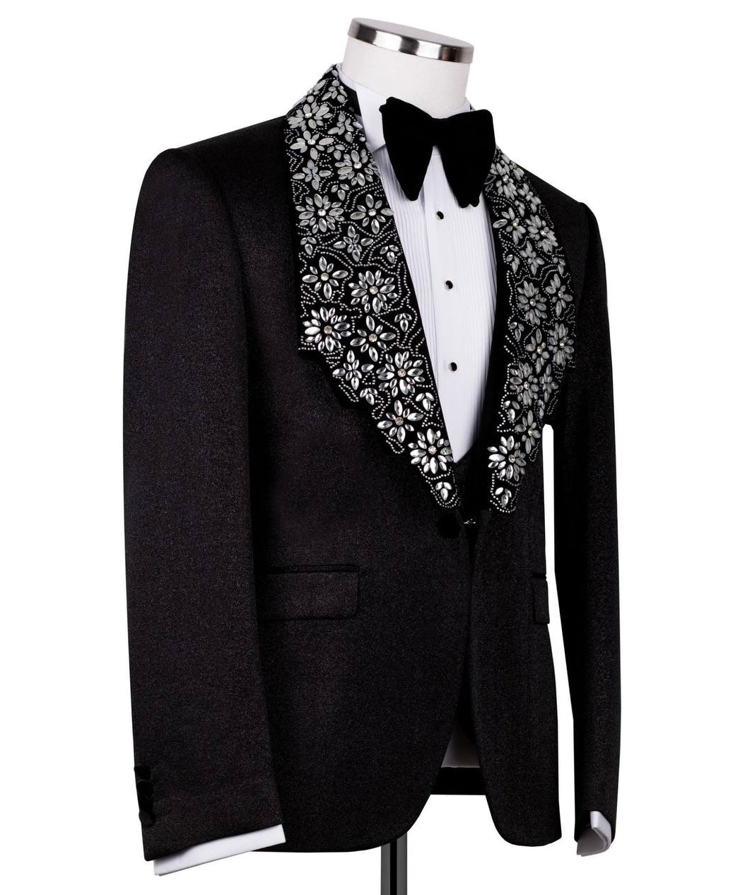 Staircase Lapel Stone Embellished Tuxedo