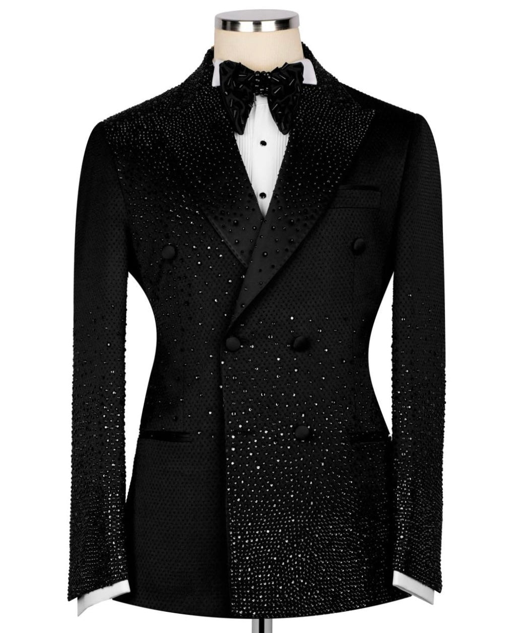 Stone Embellished Black Tuxedo