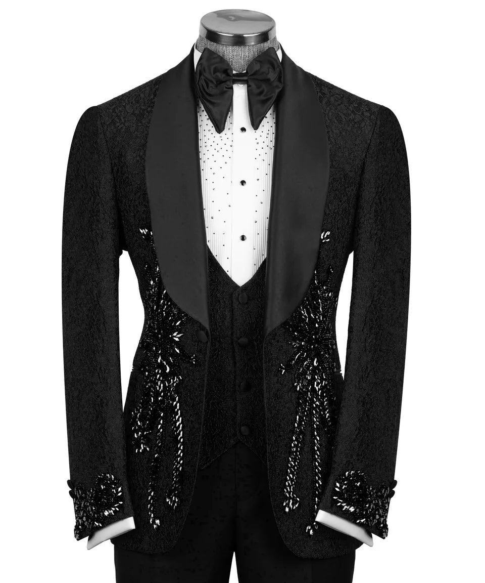 Exclusive Tuxedo With Crystal Embellished